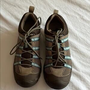 Chaco Shoes Redrock Mesa Outdoor Trail Hiking Brown Blue Womens Size 7.5
